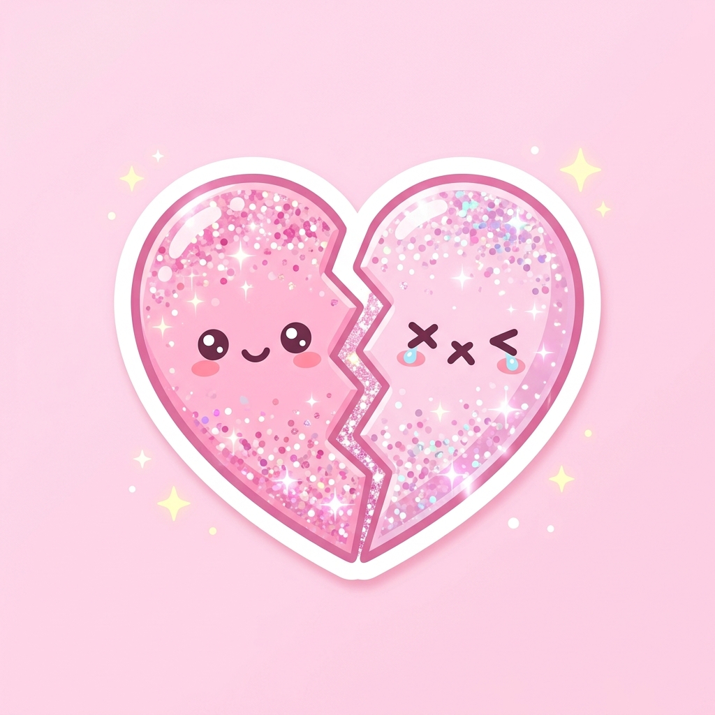 Cute Broken Heart Sticker